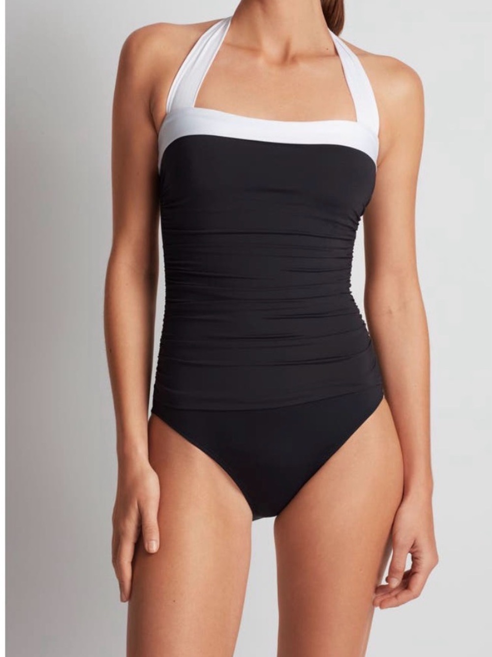 NWT Lauren Ralph Lauren Bel Air Modern Bandeau One-Piece Swimsuit Sz 14
